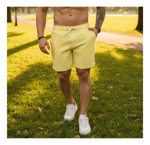 Short Bermuda De Linho Mauricinho Premium Verão Leve Praia | MercadoLivre