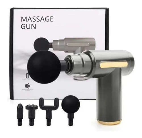 Massageador Elétrico Profissional Muscular Pistola Portátil Cor Prata 110v/220v