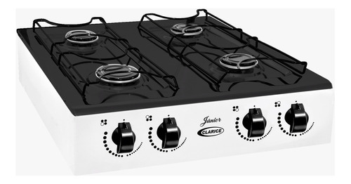 Fogão Cooktop Gás Clarice Júnior 4b Branco E Preto