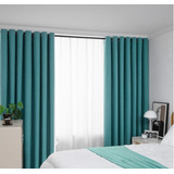 Cortina Blackout Unicolor 2 Paño 140x230 Cm Turquesa