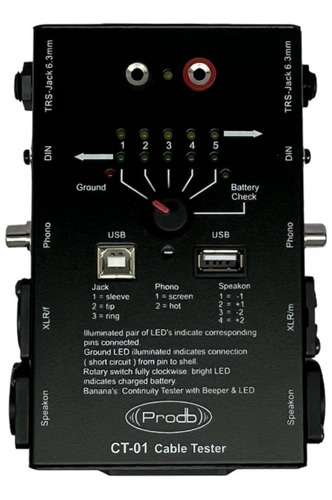 Tester Probador De Cables Y Conectores Dmx Audi0 Rj45