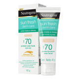  Neutrogena Protetor Solar Facial Sun Fresh Tom Claro Fps70 40g