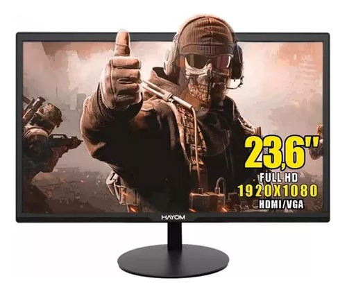 Monitor Gamer 23.6 Pol. Hdmi Vga 1920x1080 Hd 75hz Cor Preto