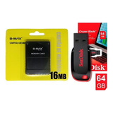 Kit 0pl Openlod Memory Card 64gbs + Pen Drive 16mb + J0gz
