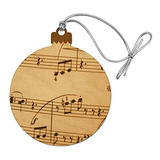 Notas Música Partitura Músico Madera Árbol De Navidad Adorno