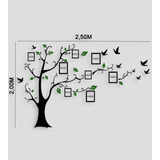 Adesivo Decorativo Árvore Genealógica Familia Retrato Verde Cor Preto E Verde