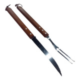 Juego Cuchillo Y Tenedor Asado Set Parrillero Asador Acero 