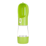 Dispensador Comida Agua Mascota Perro Viaje Portatil Verde