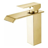 Torneira Cascata Banheiro Misturado Pia Baixa T6006 Dourado