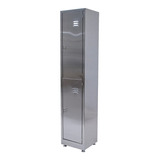 Locker De Acero Inox. De 2 Puertas Con Chapa Y 4 Entrepaños