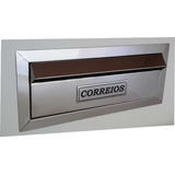 Caixa De Correio  Aço Inox Com Aba Para Muro 25x10x30