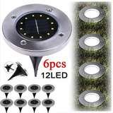 Solar Luces De Jardín Al Aire Libre 12led Lámpara 6pc