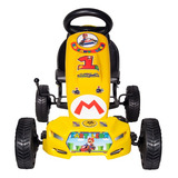 Vehículo A Pedal Go Kart Desmontable Go Kart León Mario Bros Color Amarillo