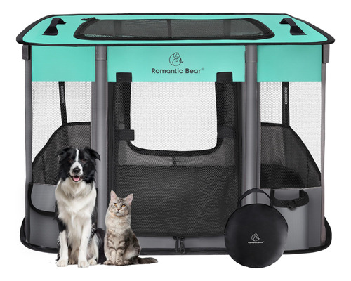 Corralito Plegable Para Perros Y Gatos Jaula Portátil Transp