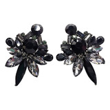 Art Deco Vintage Retro Style Black Jet Onyx Grey Marquise Nu