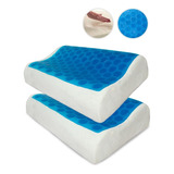 Almohada Cervical Gel Memory Foam Termorreguladora Set X 2