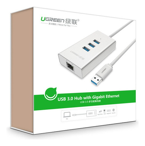 Ugreen 3 Port Usb 2.0 Hub With Gigabit Ethernet