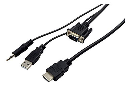 Adaptador Vga A Hdmi Con Audio, 5 Pies, Para Pc, Monitor,