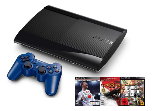 Sony Playstation 3 Super Slim 232 Gb  + 3 Juegos Físicos