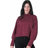 Blusa Tipo Sueter Capa Moda Glam Sexy Rocker Color Vino Ruso