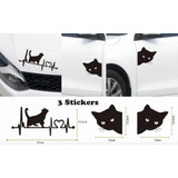 Sticker Para Auto 2 Caras De Gato Y Gato Caminado Frecuencia