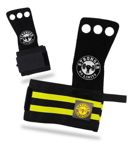 Hand Grip Cross Training Luva Protetor Barra Munhequeira Cor Amarelo Tamanho M