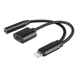 Cable Dual Para Carga Y Auxiliar 3.5mm Compatible Con iPhone