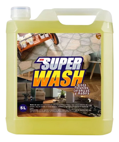 Super Wash Limpiador De Pisos 5 Litros 