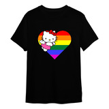 Camiseta Camisa Hello Kitty Lgbt Pride Coração 1080