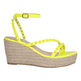 Sandalias Plataforma Yute Vi Line Fashion Limon Dama 1140