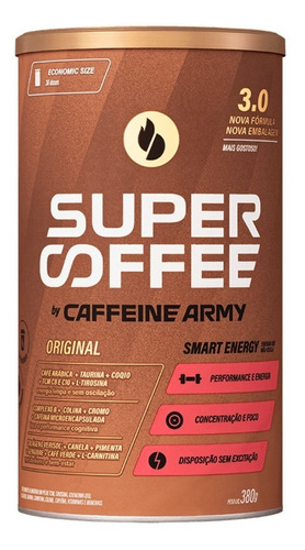 Suplemento Em Pó Caffeinarmy  Supercoffee Cafeína Supercoffee Sabor  Original Em Pote De 380ml