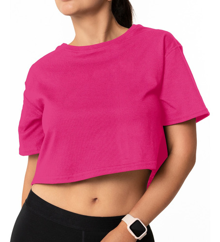 Crop Top Mujer Playera Ombliguera Deportiva Casual Gym Fit