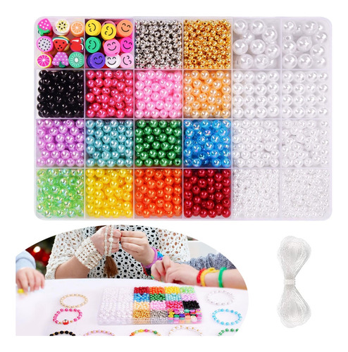 Juego De Cuentas De Sirena 1672 Pcs Kit Hacer Pulsera Collar