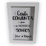 Quadro Cofre  Conta Conjunta Em Mdf Bco 30x20x4