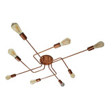 Sputnik Aranha 08 Hastes Modernize Quarto Closet Sala Estar! Cor Cobre 110v/220v