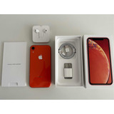 iPhone XR 128gb Color Coral Con Cargador Nuevo Y Auriculares