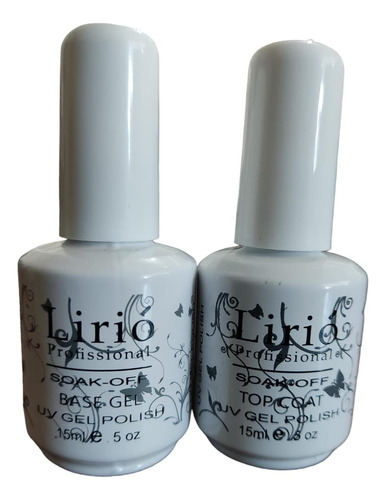 Kit Top Coat Lirió +  Base Gel Lirió Unha Acrigel Branquinho