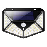 Luminária Parede Solar 100 Leds Bateria Luz Balizador 