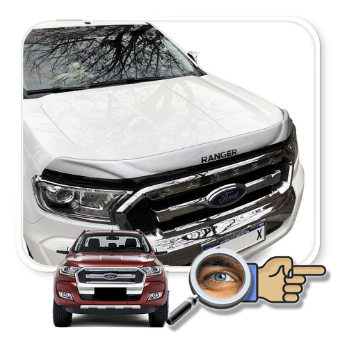 Deflector Capot Ranger 2016+ Gris Plata Import. Tuningchrome