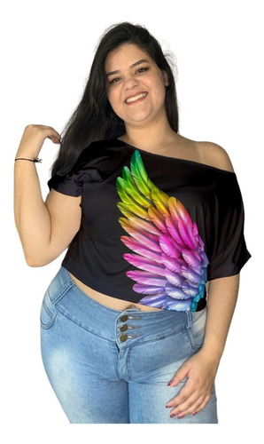 Blusinha Moda Blogueirinha Feminina Plus Size Dry Cropped