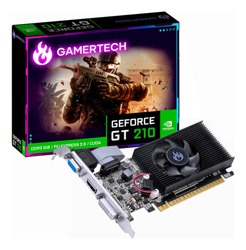 Placa De Vídeo Nvidia Gamertech Geforce Gt 210 64 Bits 1gb