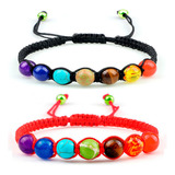 Pulsera Pareja 7 Chakras Cuarzos Energeticos + Estuche