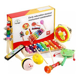 Hermoso Set De Instrumentos Musicales De Madera Para Bebés.