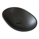 Bacha De Apoyo De Baño Inari Oval Solid Surface Negro Liso