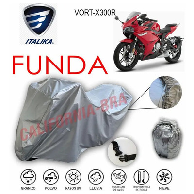 Funda Cubierta Lona Moto Cubre Italika Vortx Vort X300 R Plateado | Meses sin interés
