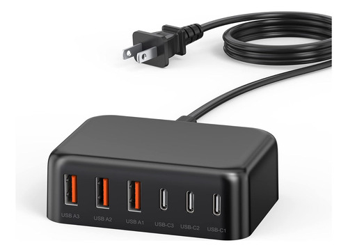 Estación De Carga Usb Breeket, Usb 3.0 Y Usb C, Negro