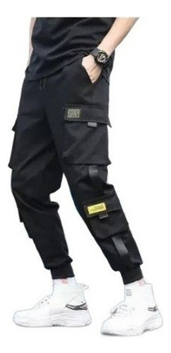 Pantalones Tipo Cargo Con Bolsillos Laterales For Hombre