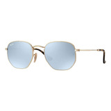 Ray Ban Rb3548n 001/30 Hexagonal Flat Lenses Plata Espejo