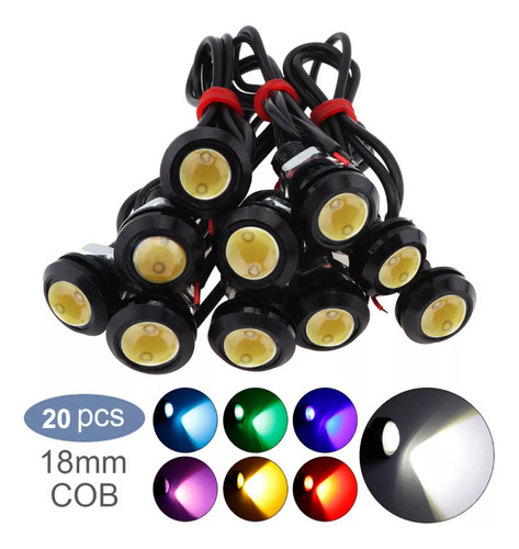 20 Luces Led De 18 Mm Para Coche, Ojo De Águila, Para Correr