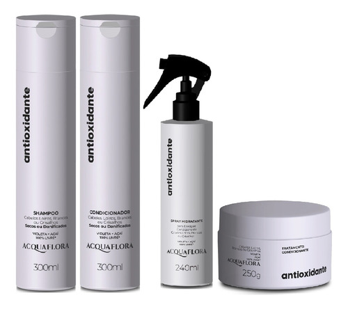  Kit Profissional Acquaflora Antioxidante Cabelos Secos